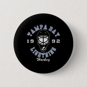 Badge Rond 5 Cm Masque de hockey Tampa Bay Lightning noir officiel