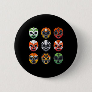 Badge Rond 5 Cm Masque de lutte de Lucha Libre Cinco De Mayo Mexic