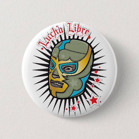 Badge Rond 5 Cm Masque de lutte mexicain de Lucha Libre (Devant)