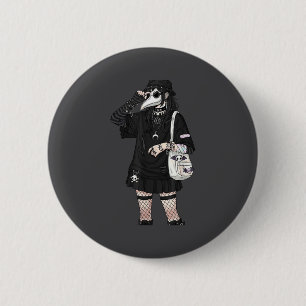 Badge Rond 5 Cm Masque de visage de papillon de Cottagecore gothiq