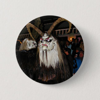Badge Rond 5 Cm Masque diabolique japonais à la corne
