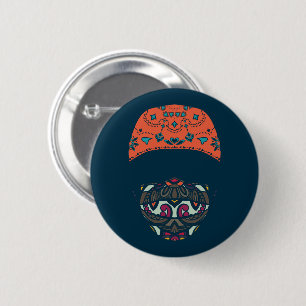 Badge Rond 5 Cm masqué en paisley