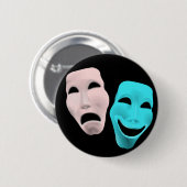Badge Rond 5 Cm Masques de comique (Devant & derrière)