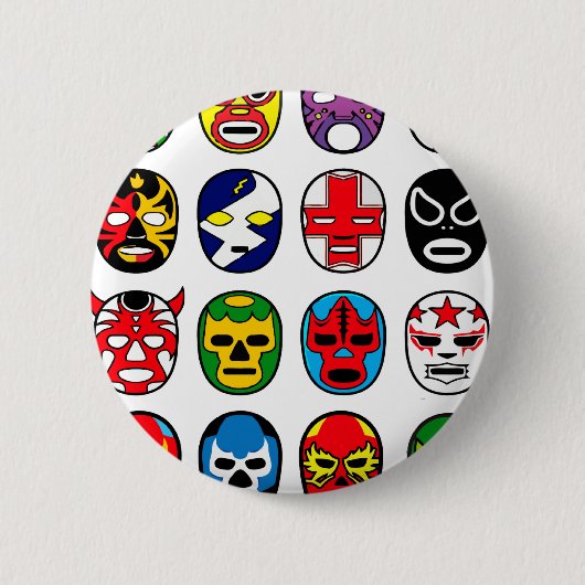 Badge Rond 5 Cm Masques de lutte mexicains de Lucha Libre Luchador (Devant)