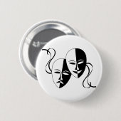Badge Rond 5 Cm Masques de théâtre de comédie et de (Devant & derrière)