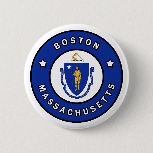 Badge Rond 5 Cm Massachusetts de Boston (Devant)