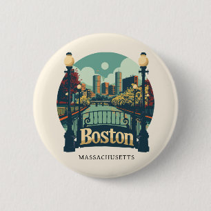 Badge Rond 5 Cm Massachusetts de Boston