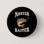 Badge Rond 5 Cm Master Baiter Fishing (Devant)