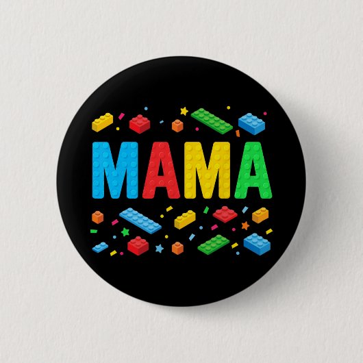 Badge Rond 5 Cm Master Builder Blocs de briques Blocs drôle Mère (Devant)