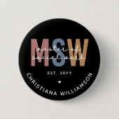 Badge Rond 5 Cm Master en travail social en MSW (Devant)