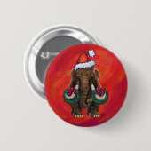 Badge Rond 5 Cm Mastodon des Fêtes Mignon (Devant & derrière)