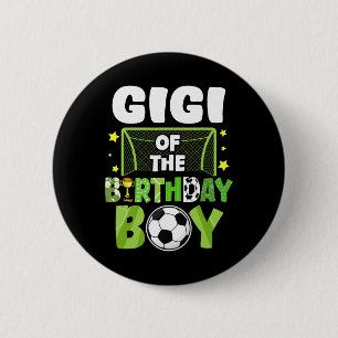 Badge Rond 5 Cm Match de foot de la famille de Gigi pour son anniv