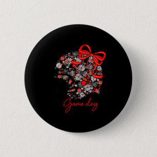 Badge Rond 5 Cm Match de football floral journée équipe féminine S