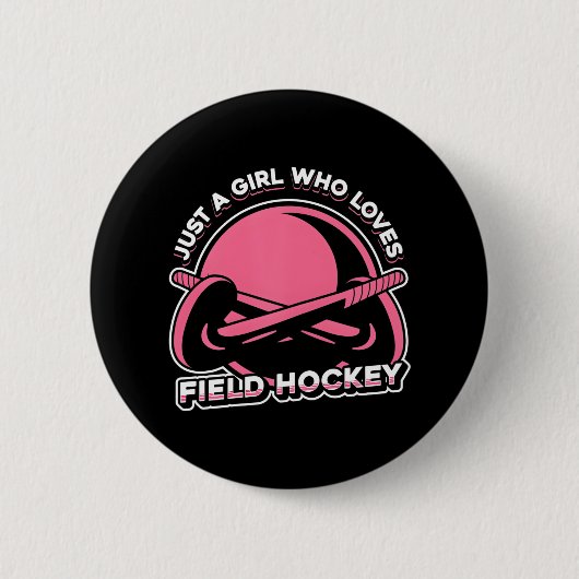 Badge Rond 5 Cm Match De Hockey De Champ Juste Une Fille Qui Aime (Devant)