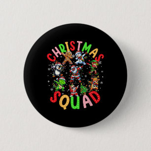 Badge Rond 5 Cm Match de Noël 2024 de l'équipe Père Noël Elf Squad