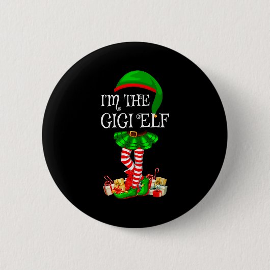 Badge Rond 5 Cm Matching Family Group I'm The Gigi Elf Christmas (Devant)