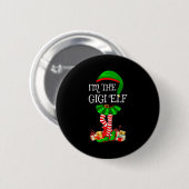Badge Rond 5 Cm Matching Family Group I'm The Gigi Elf Christmas (Devant & derrière)