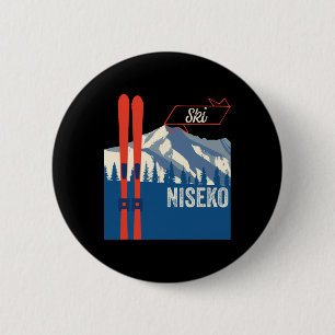 Badge Rond 5 Cm Matériel de ski Niseko - Ski sur la montagne Nisek