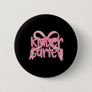 Badge Rond 5 Cm Maternelle Retour À L'école Filles Rose Nœud Coque