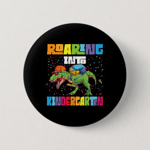 Badge Rond 5 Cm Maternelle Rugissante Dinosaure T Rex Rentree Des 