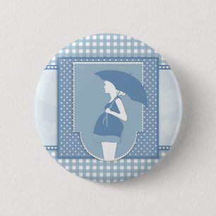 Badge Rond 5 Cm maternité bleue