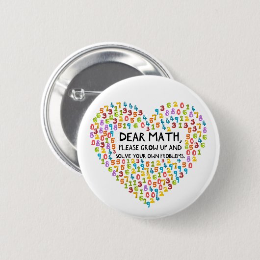 Badge Rond 5 Cm Math drôle (Devant & derrière)
