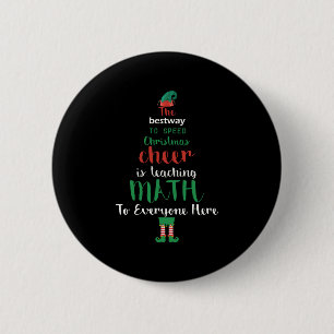 Badge Rond 5 Cm Math Enseignant Christmas Elf Cadeau design