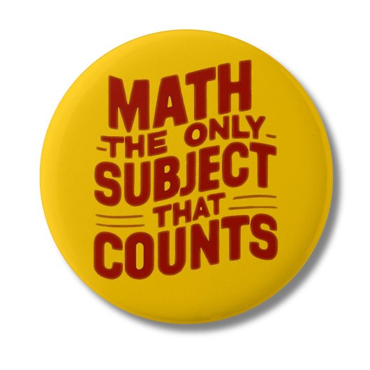 Badge Rond 5 Cm Math Enseignant don Mathématique génie Numératie