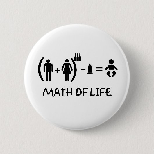 BADGE ROND 5 CM MATH OF LIFE (Devant)
