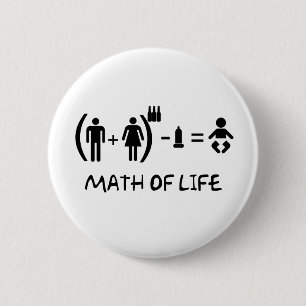 BADGE ROND 5 CM MATH OF LIFE