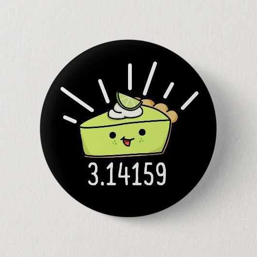Badge Rond 5 Cm Math Pi Nombre Funky Pie Pun Dark BG (Devant)