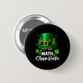Badge Rond 5 Cm Math Shamrocks St. Patricks Day School (Devant & derrière)