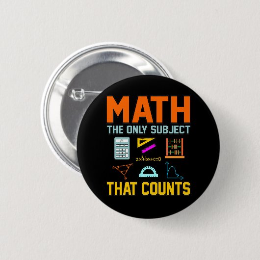 Badge Rond 5 Cm Math Sujet Counts Mathématique Math Enseignant (Devant & derrière)