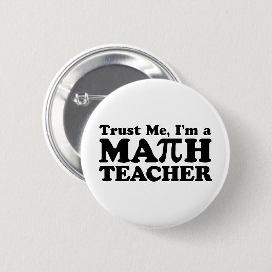 Badge Rond 5 Cm Math Teacher (Devant & derrière)
