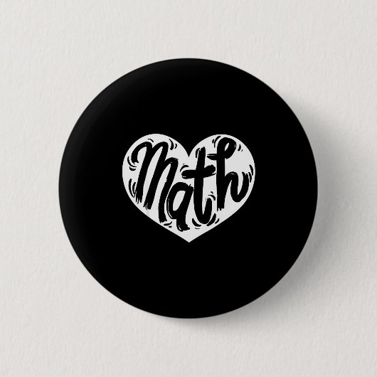 Badge Rond 5 Cm Math Teacher Student Love Valentine's Day  (Devant)