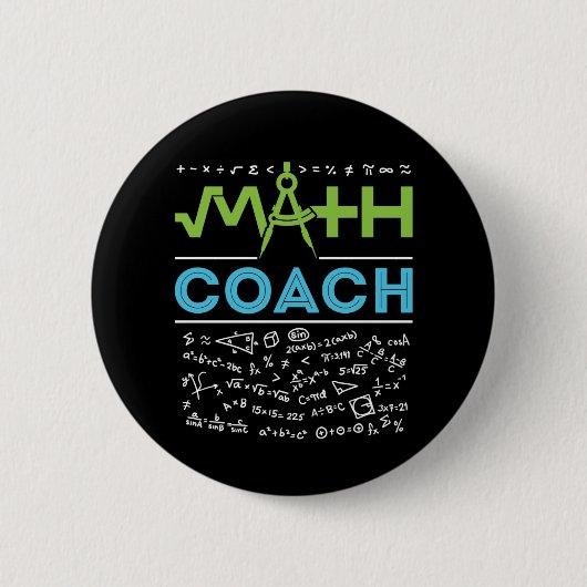 Badge Rond 5 Cm Mathématiques entraîneur mathématiques Tuteur (Devant)