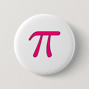 Badge Rond 5 Cm Maths chaudes de symbole de la lumière pi 3,14 de