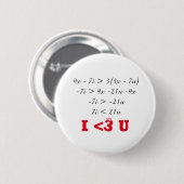 Badge Rond 5 Cm Maths I <3. I <3 U (Devant & derrière)