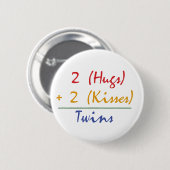 Badge Rond 5 Cm Maths jumelles (Devant & derrière)