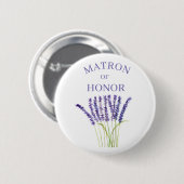 Badge Rond 5 Cm Matron d'honneur Aquarelle d'Herbe de Lavande (Devant & derrière)