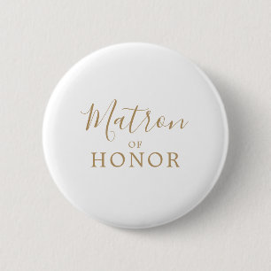 Badge Rond 5 Cm Matron d'or minimaliste de Fête des mariées d'honn