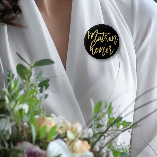 Badge Rond 5 Cm Matron Of Honor Script Mariage de la fête nuptiale