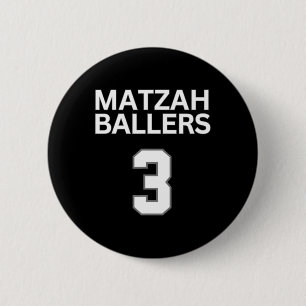 Badge Rond 5 Cm Matzah Ballers 3 Funny Jewish Pun Basketball Team