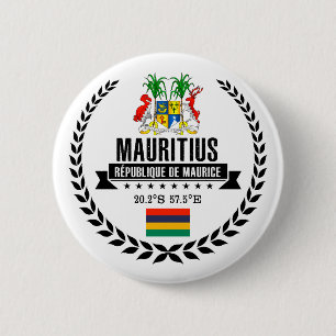 Badge Rond 5 Cm Mauritius