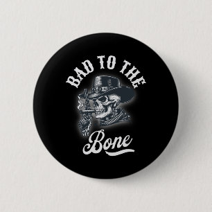 Badge Rond 5 Cm Mauvais À L'Os Crull Rebel Edgy Halloween Cowboy