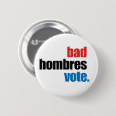 Badge Rond 5 Cm Mauvais bouton de vote de Hombres (Devant & derrière)