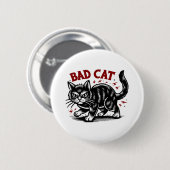 Badge Rond 5 Cm Mauvais Chat (Devant & derrière)
