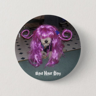 Badge Rond 5 Cm Mauvais jour de cheveux