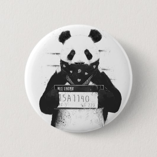 Badge Rond 5 Cm Mauvais panda (Devant)