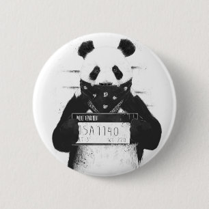Badge Rond 5 Cm Mauvais panda